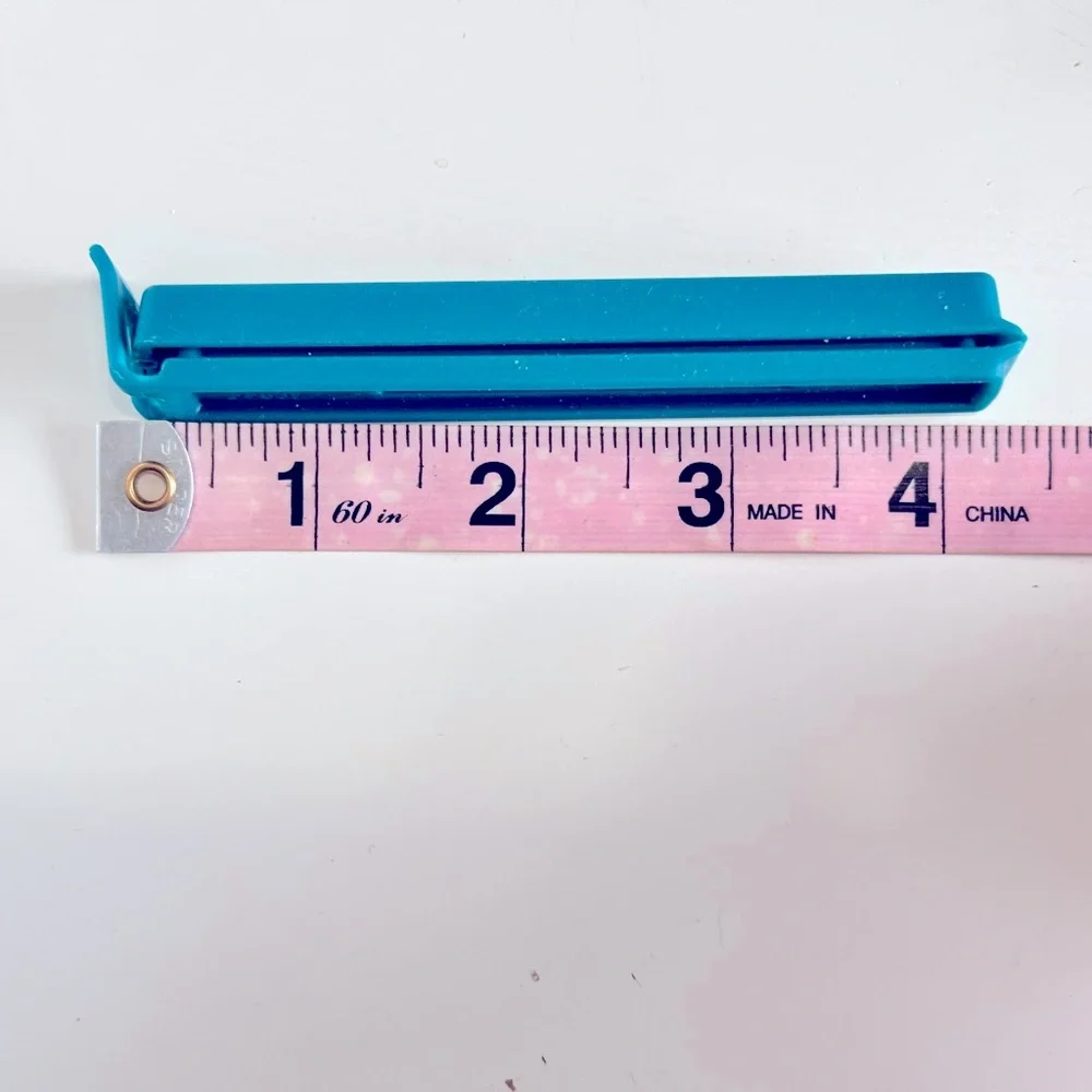 5 IKEA CHIP CLIPS Teal Blue & Red Plastic Food & Bag Storage Clips